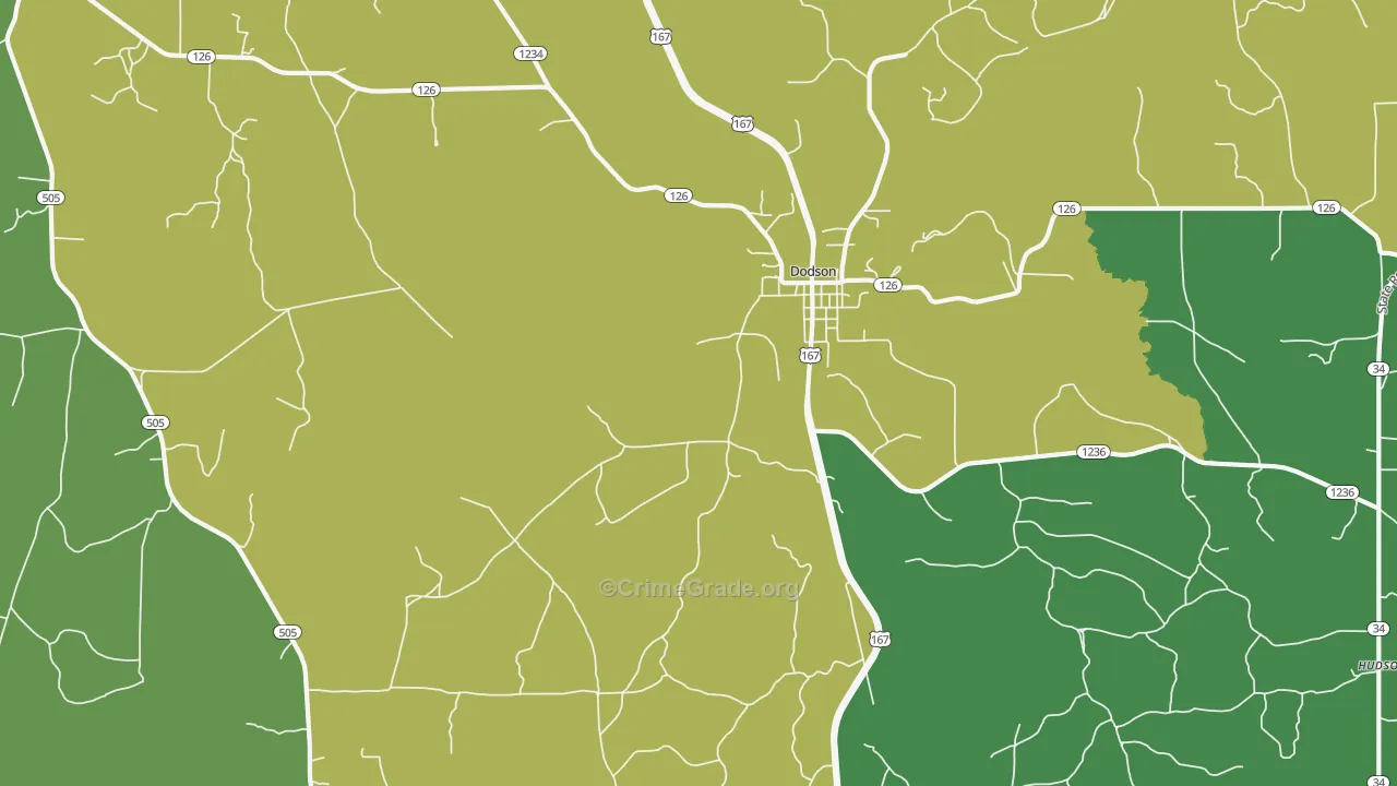 Tannehill, LA Map of Theft Rates