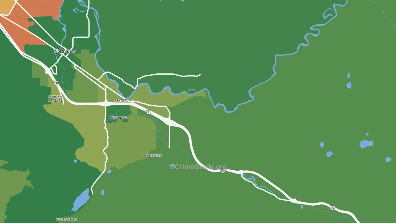 Tanner, WA Map of Theft Rates
