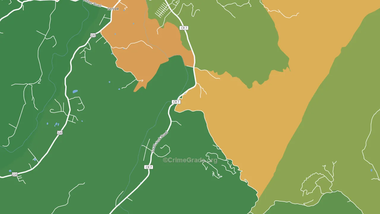 Tannery, WV Map of Theft Rates
