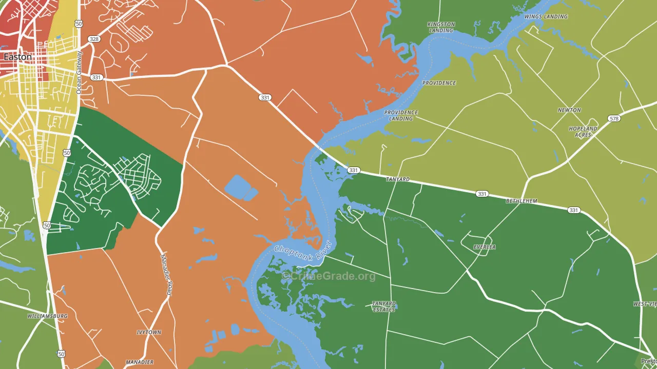 Tanyard, MD Map of Theft Rates
