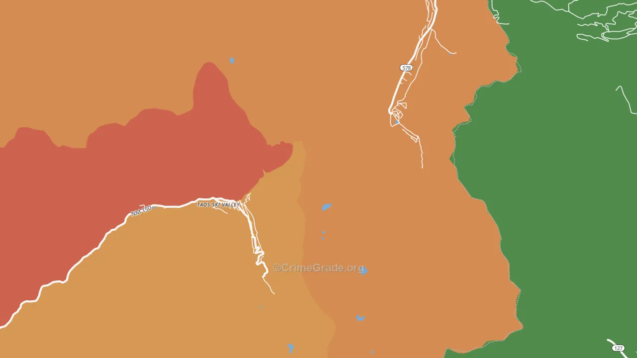 Taos Ski Valley, NM Map of Theft Rates