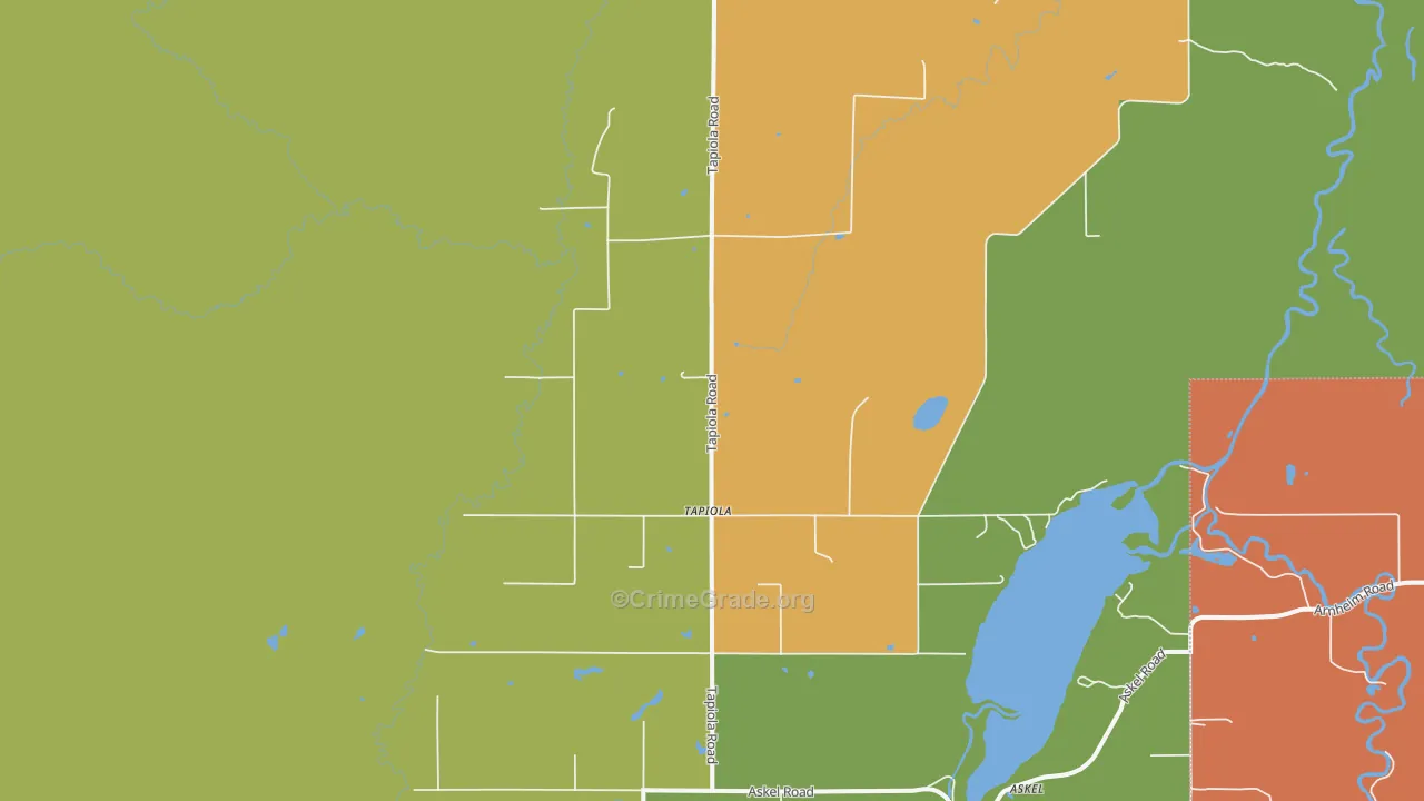 Tapiola, MI Map of Theft Rates