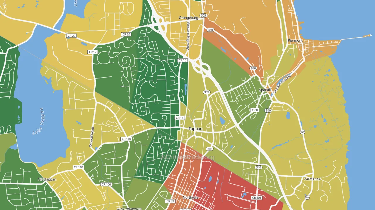 Tappan, NY Map of Theft Rates