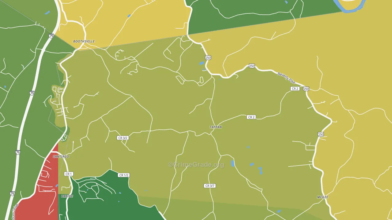 Tappan, WV Map of Theft Rates