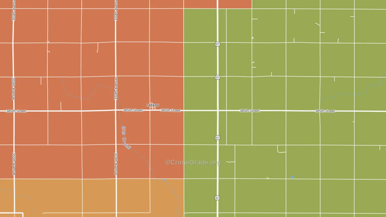 Tarnov, NE Map of Theft Rates