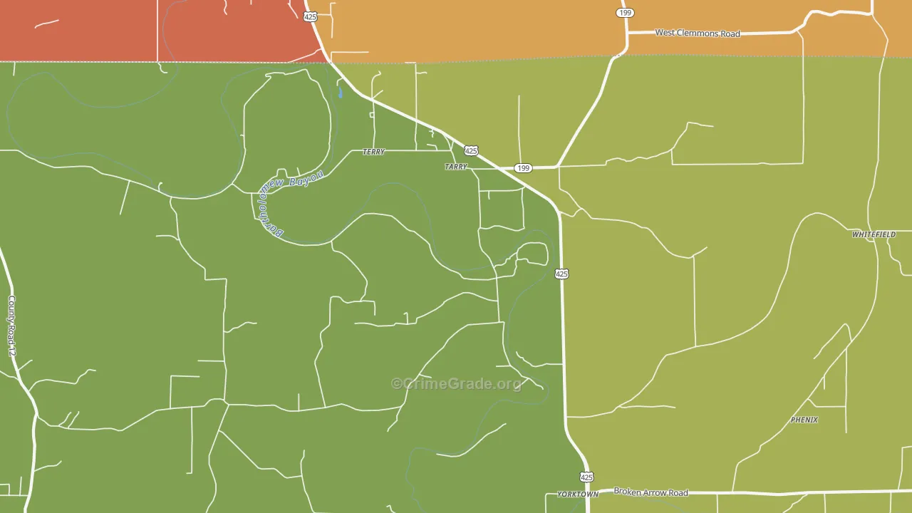 Tarry, AR Map of Theft Rates