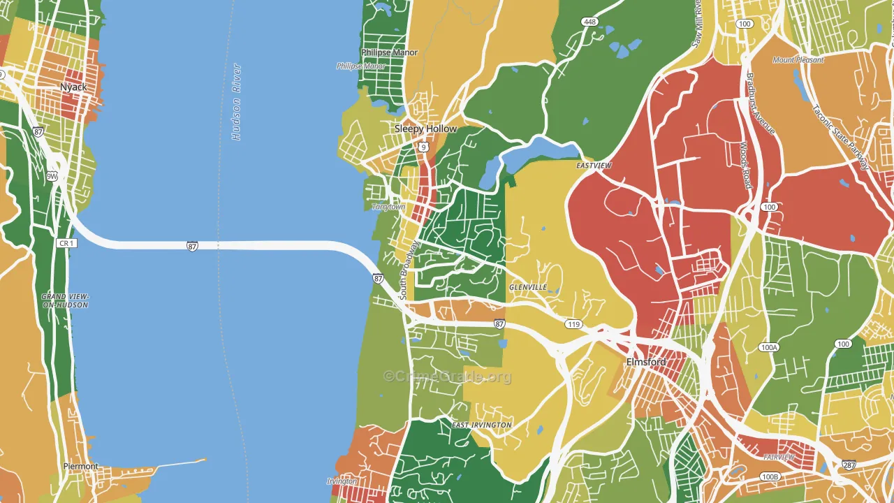 Tarrytown, NY Map of Theft Rates