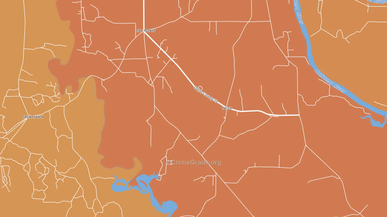 Tasso, AL Map of Theft Rates