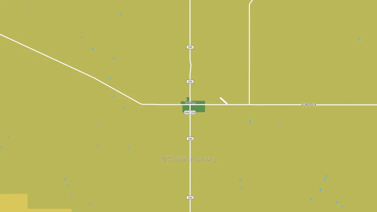 Tatum, NM Map of Theft Rates