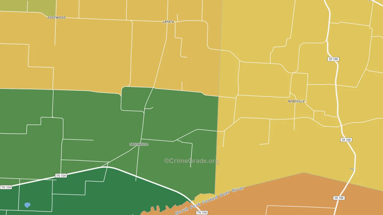 Tatumville, TN Map of Theft Rates