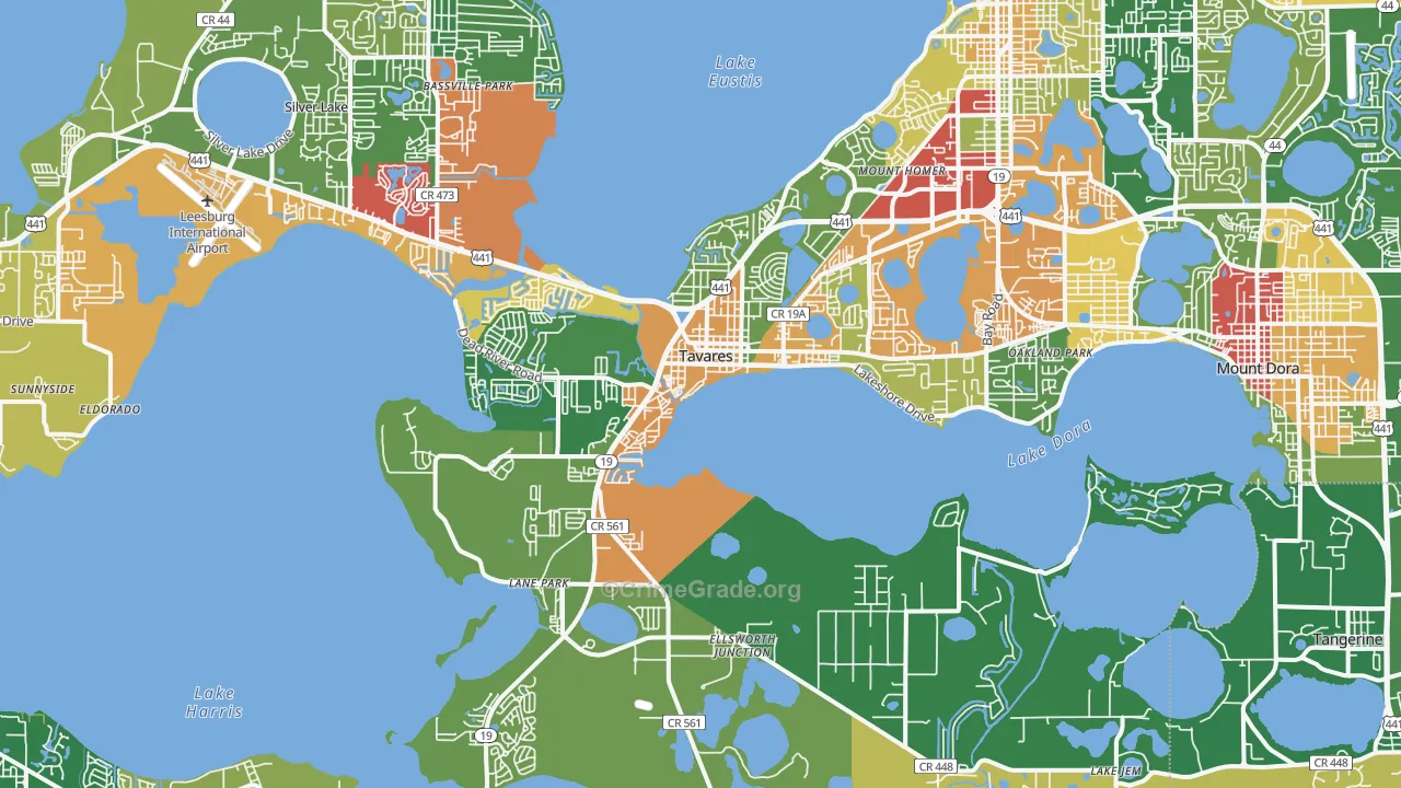 Tavares, FL Map of Theft Rates