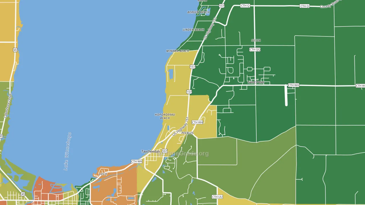 Taycheedah, WI Map of Theft Rates