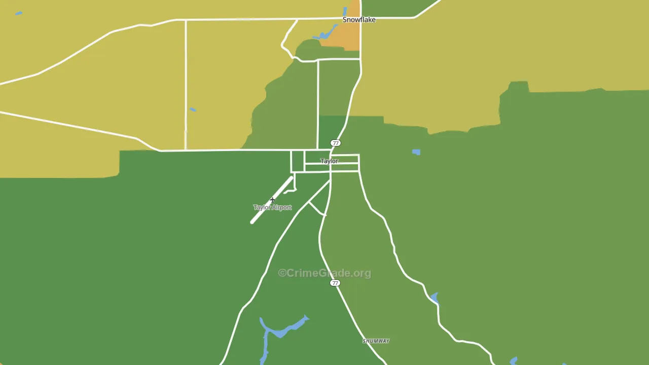 Taylor, AZ Map of Theft Rates