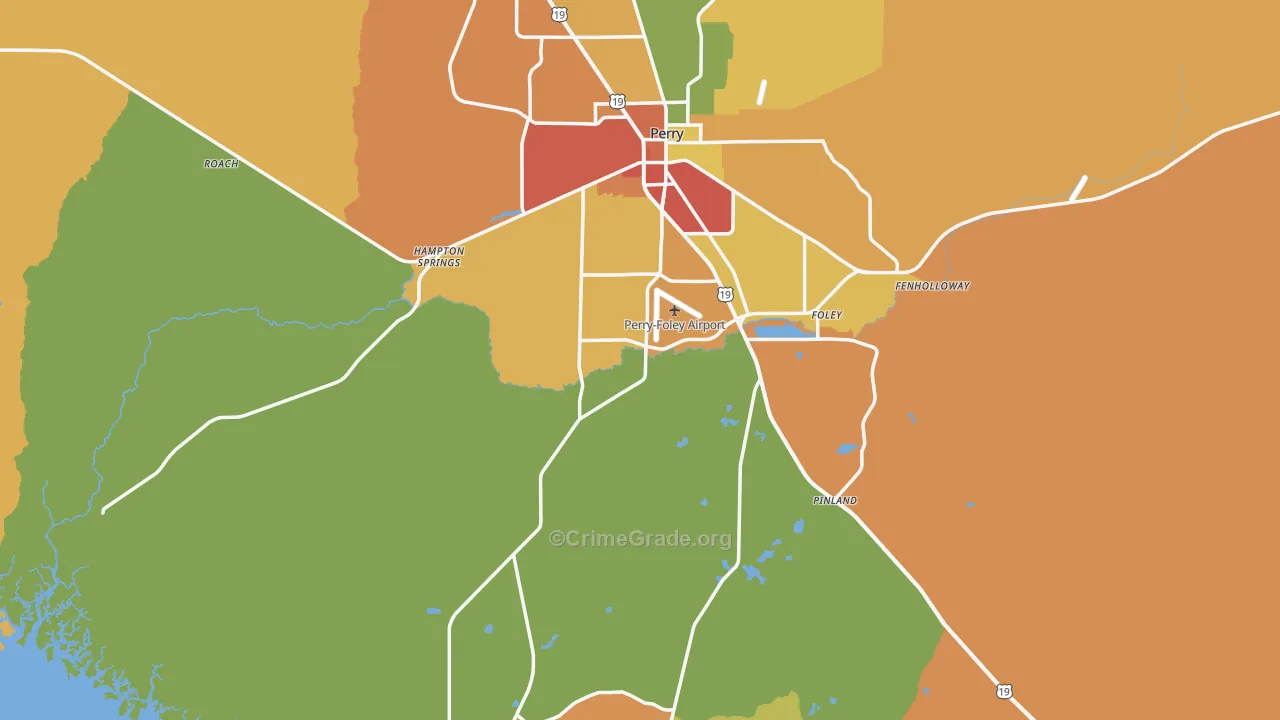 Taylor County, FL Map of Theft Rates
