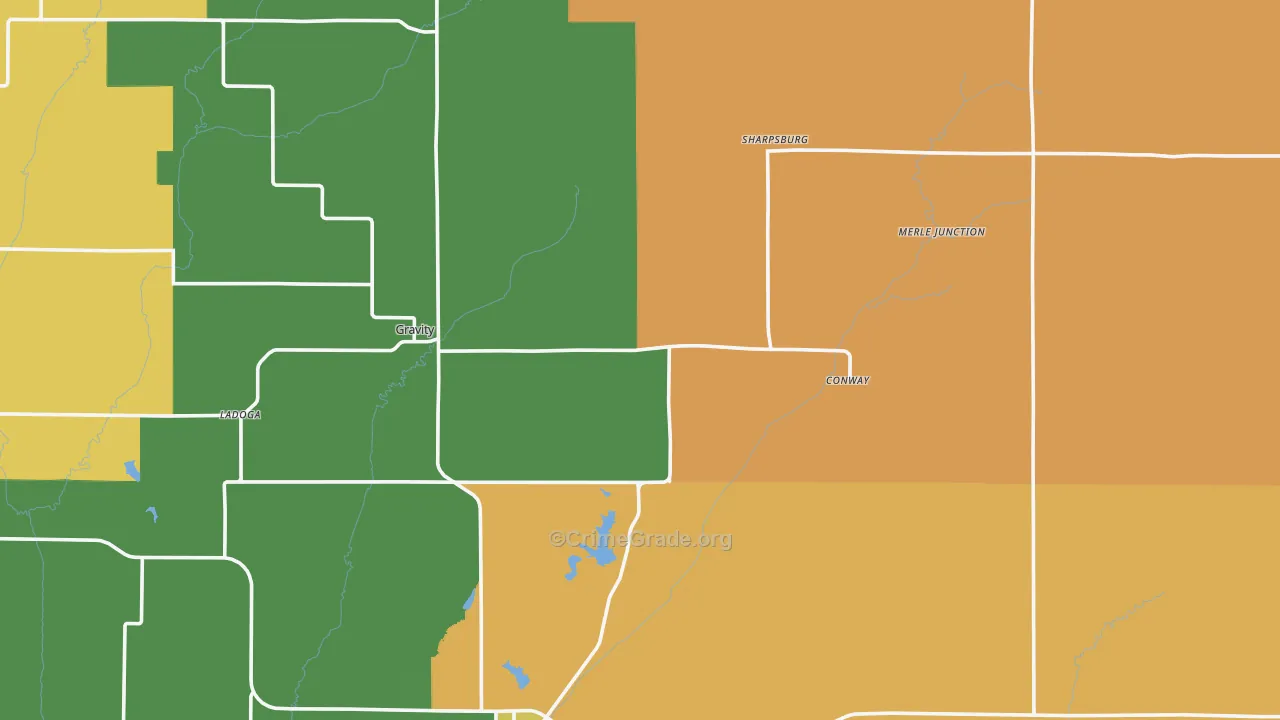 Taylor County, IA Map of Theft Rates