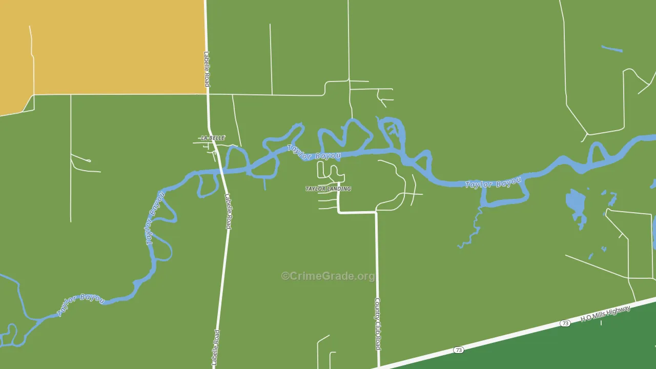 Taylor Landing, TX Map of Theft Rates