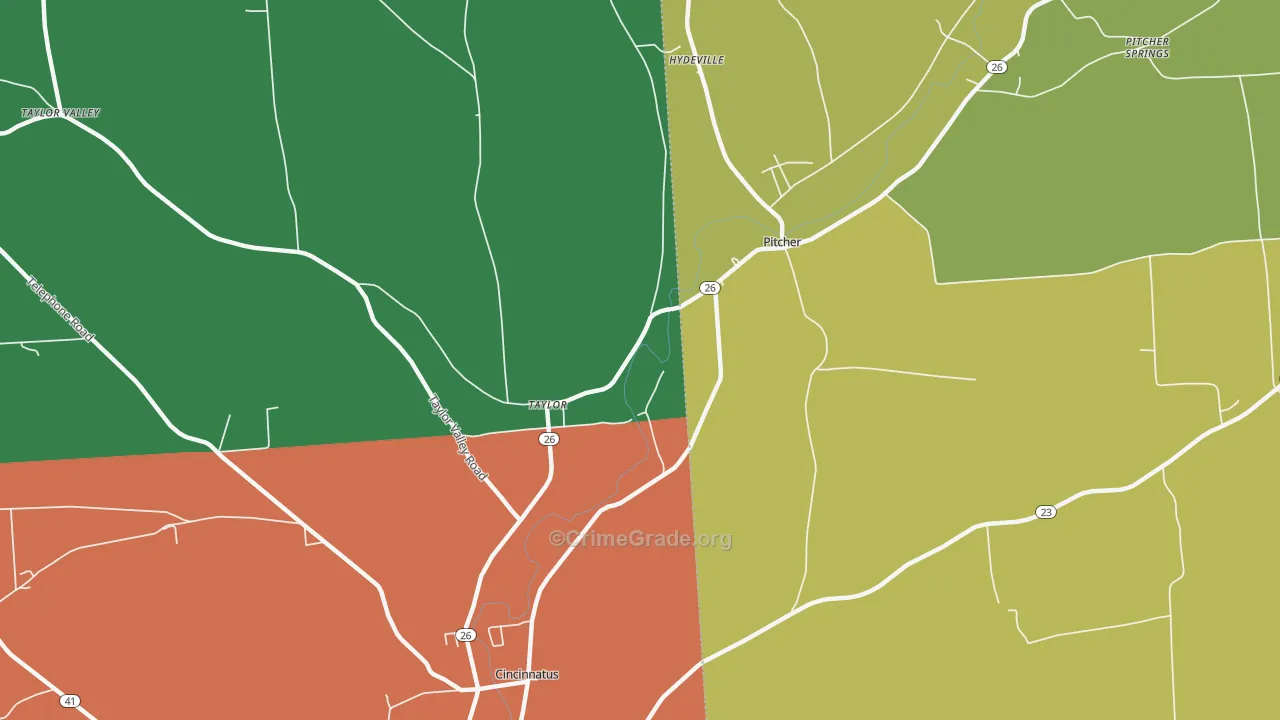 Taylor, NY Map of Theft Rates