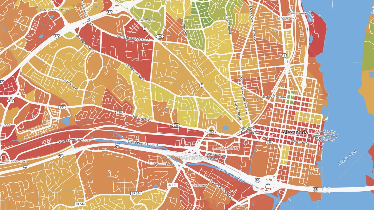 Taylor Run, Alexandria, VA Map of Theft Rates