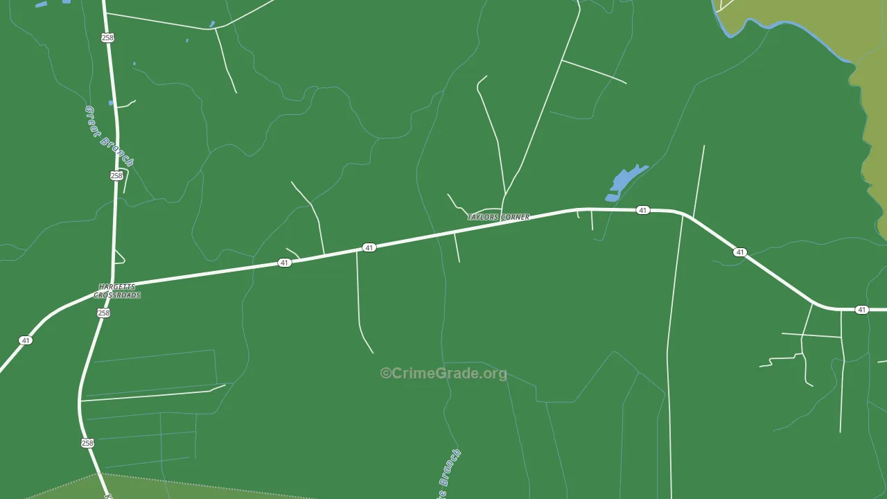 Taylors Corner, NC Map of Theft Rates