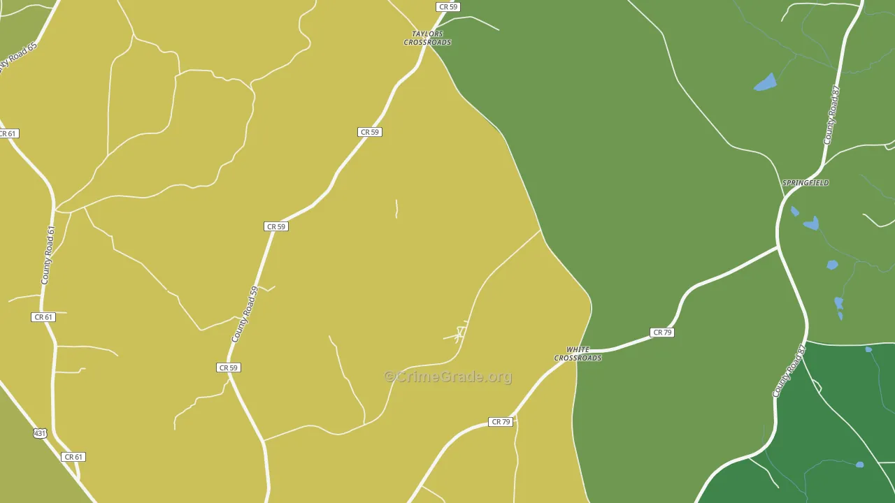 Taylors Crossroads, AL Map of Theft Rates