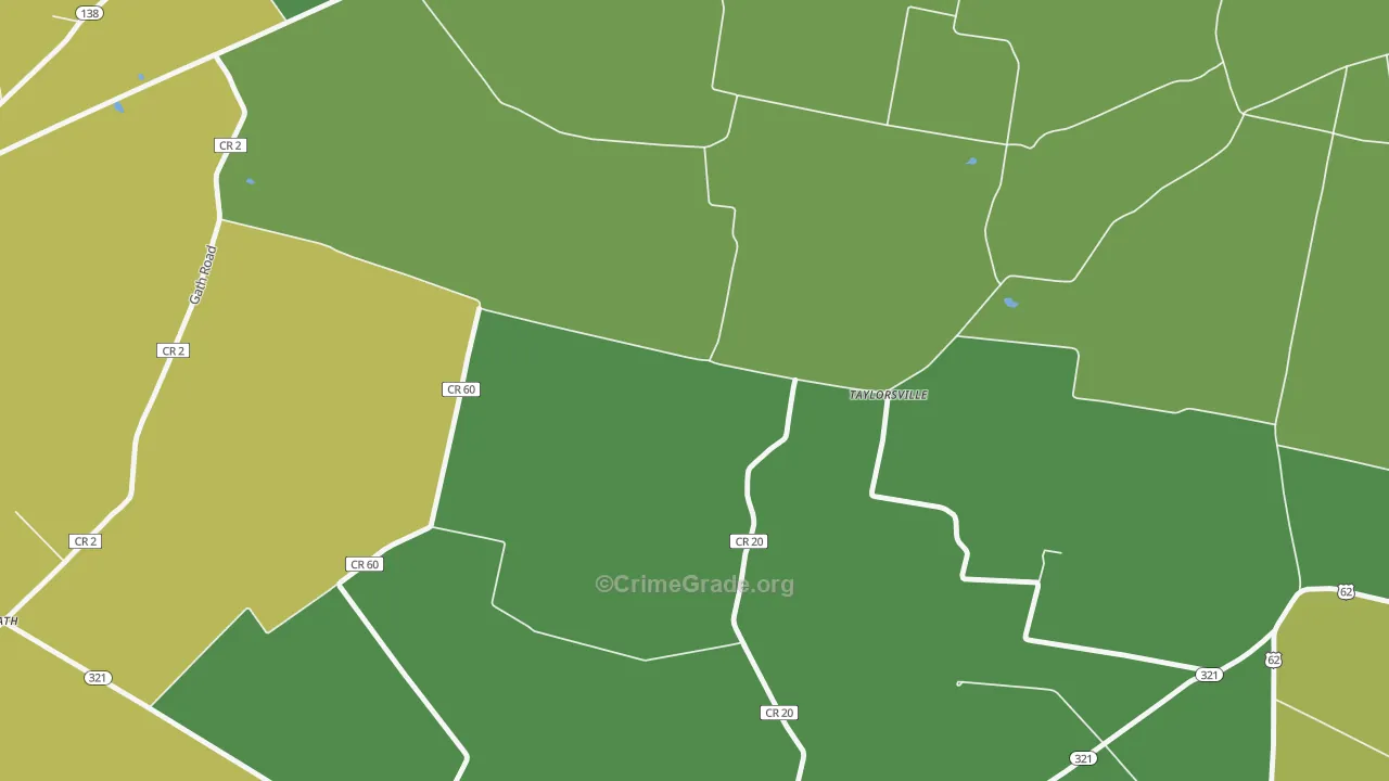 Taylorsville, OH Map of Theft Rates