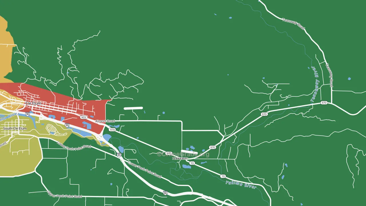 Teanaway, WA Map of Theft Rates