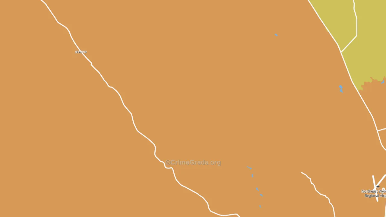 Teckla, WY Map of Theft Rates