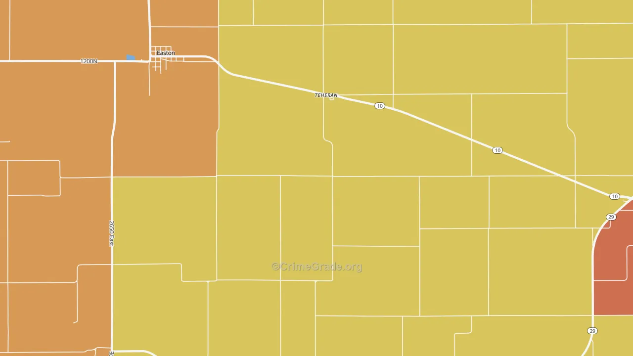 Teheran, IL Map of Theft Rates