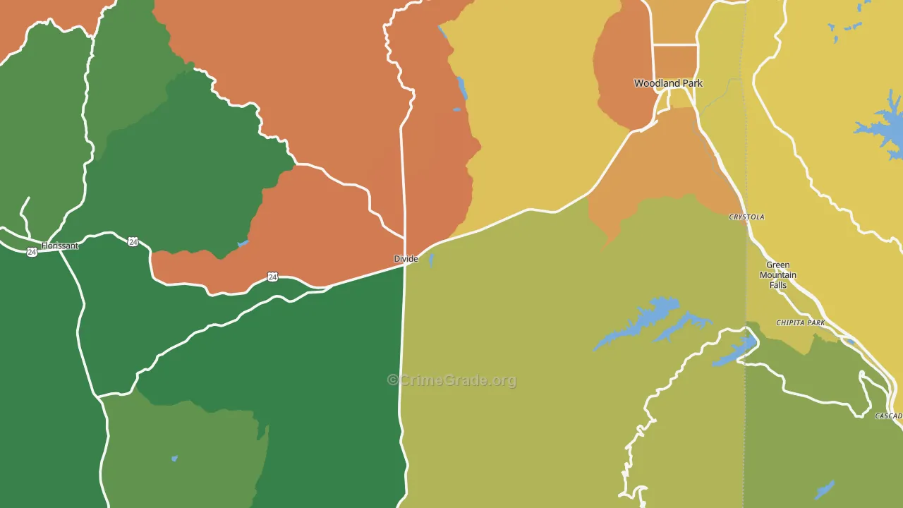 Teller County, CO Map of Theft Rates
