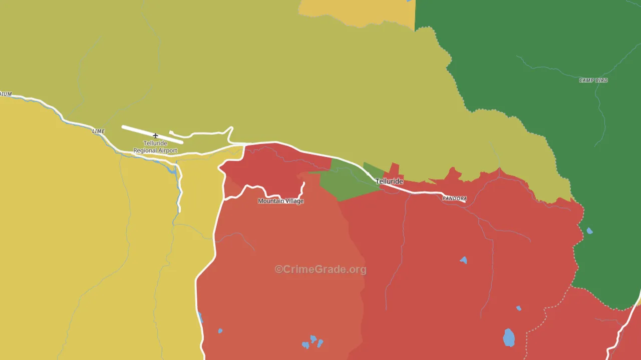 Telluride, CO Map of Theft Rates