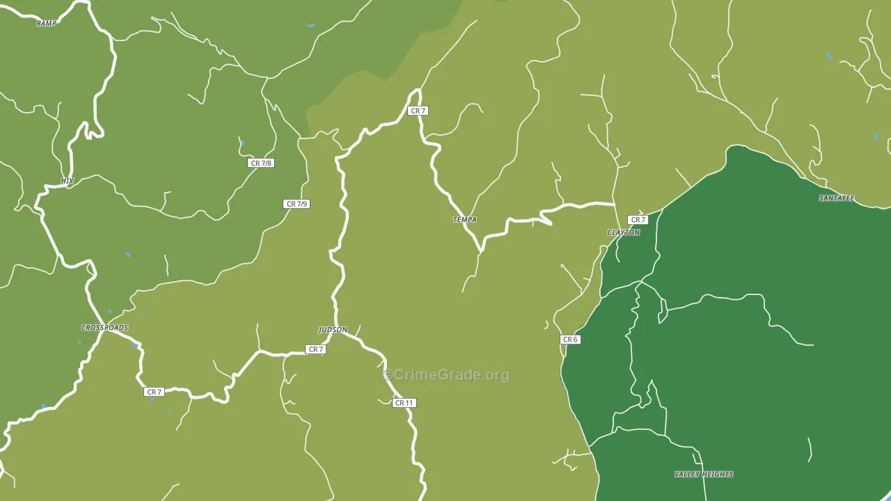 Tempa, WV Map of Theft Rates
