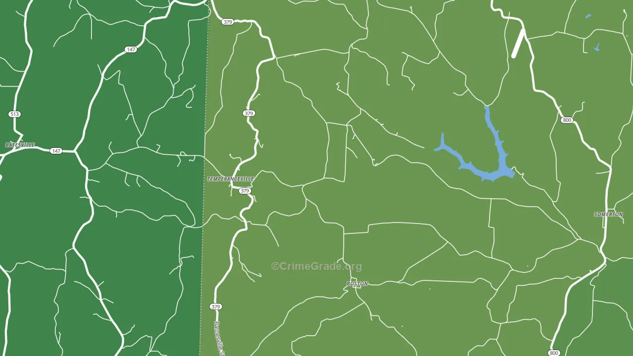 Temperanceville, OH Map of Theft Rates