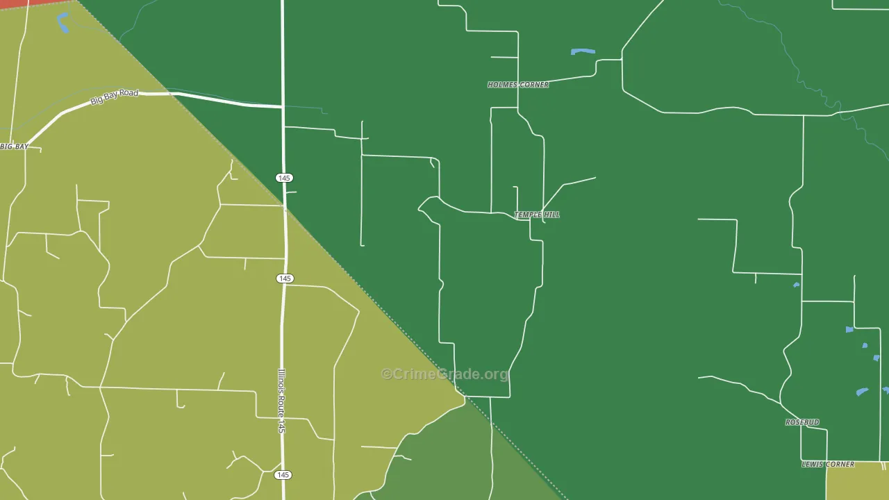 Temple Hill, IL Map of Theft Rates