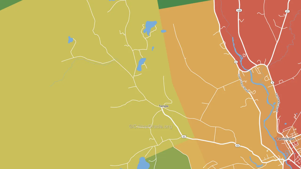 Temple, ME Map of Theft Rates
