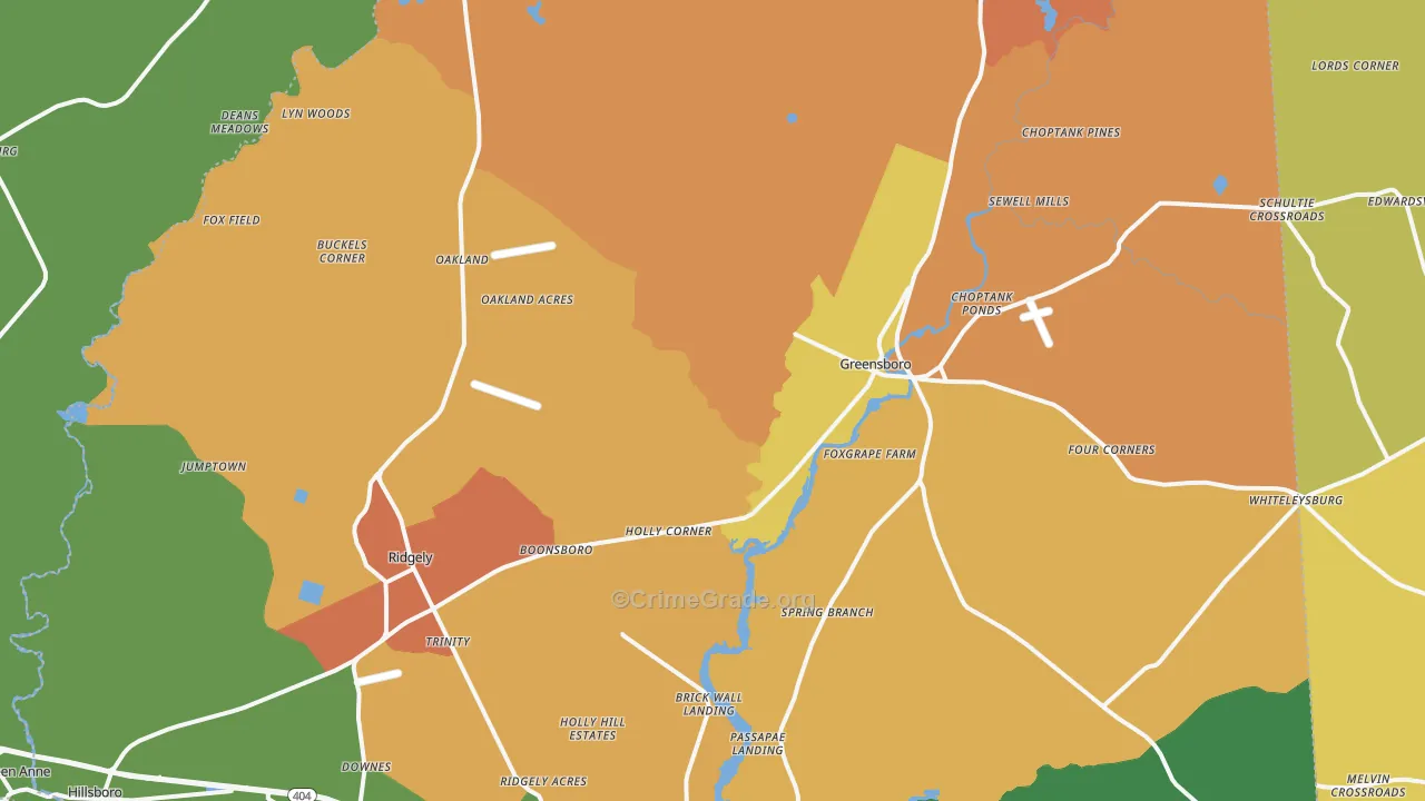 Templeville, MD Map of Theft Rates