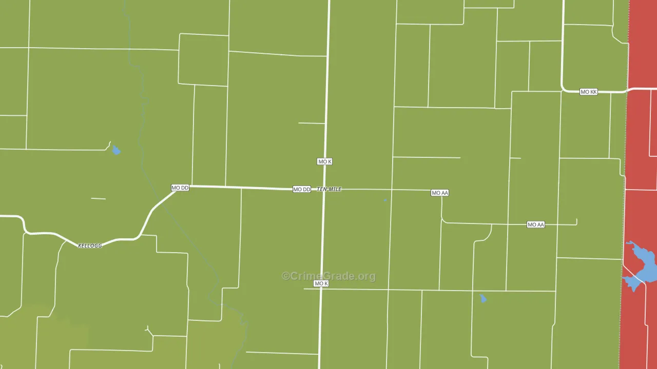 Ten Mile, MO Map of Theft Rates