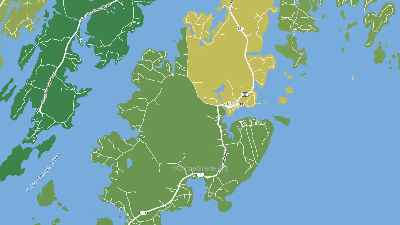 Tenants Harbor, ME Map of Theft Rates