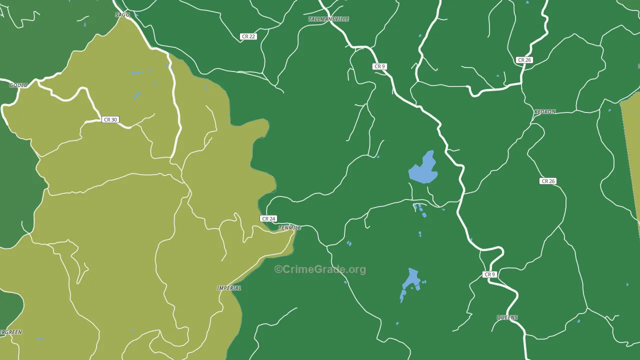 Tenmile, WV Map of Theft Rates
