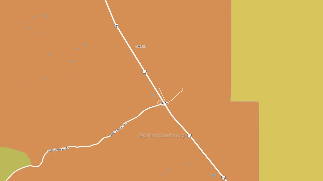 Tennille, FL Map of Theft Rates