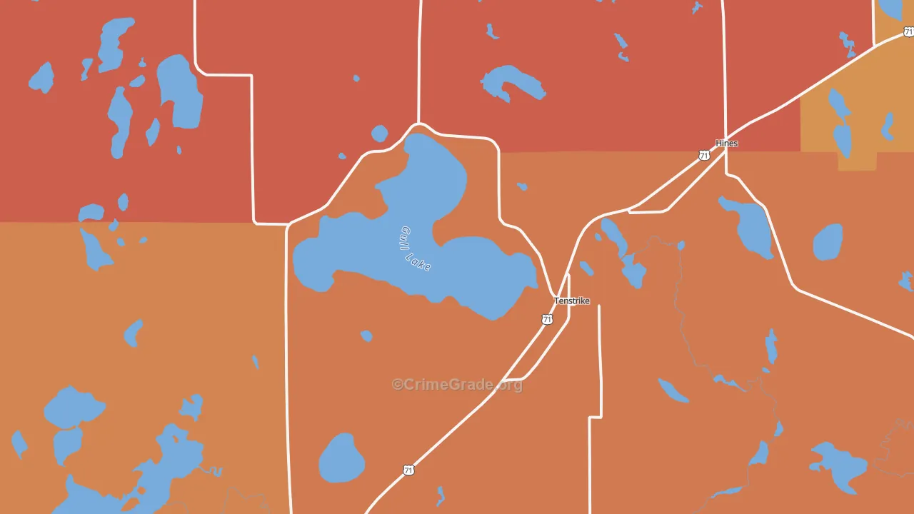 Tenstrike, MN Map of Theft Rates