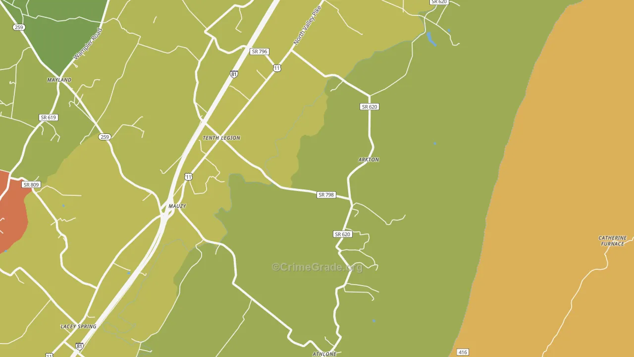 Tenth Legion, VA Map of Theft Rates
