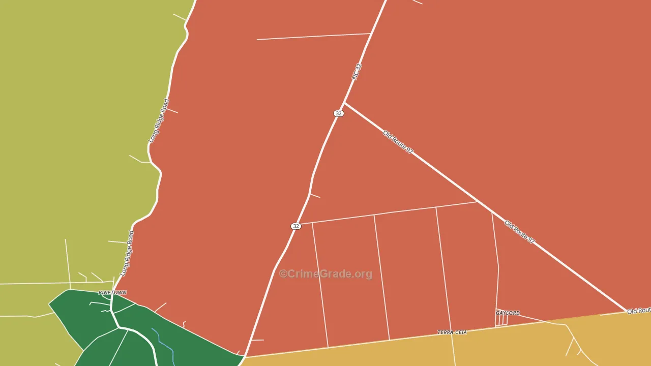Terra Ceia, NC Map of Theft Rates
