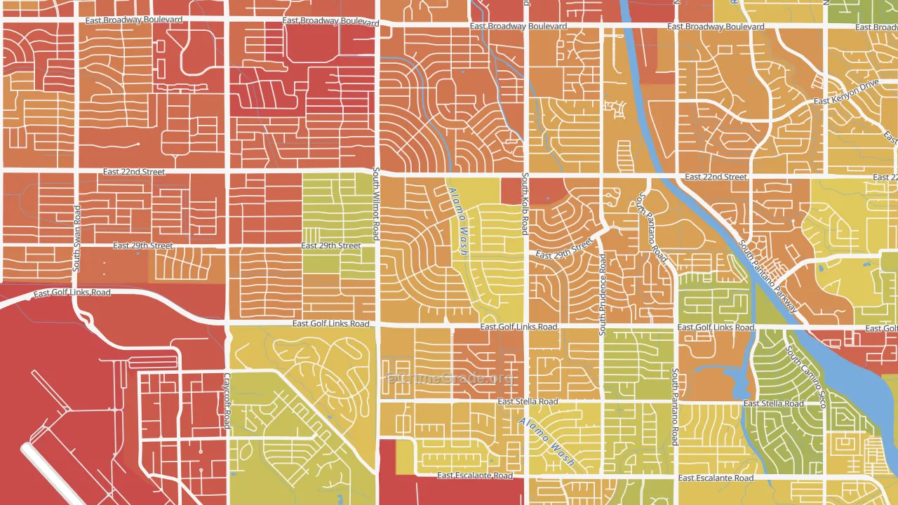 Terra del Sol, Tucson, AZ Map of Theft Rates