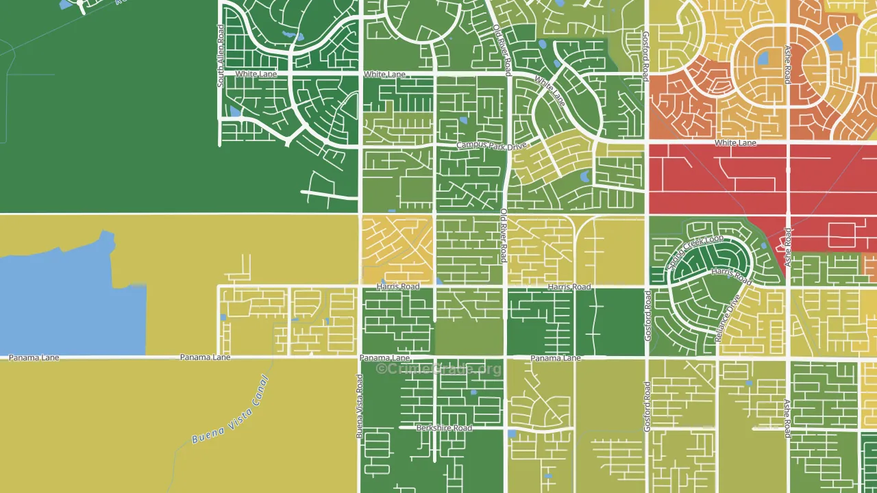 Terra Vista, Bakersfield, CA Map of Theft Rates