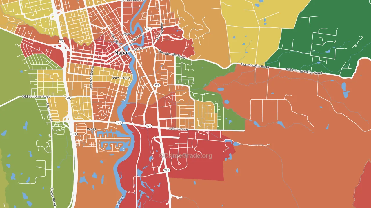 Terrace-Shurtleff, Napa, CA Map of Theft Rates