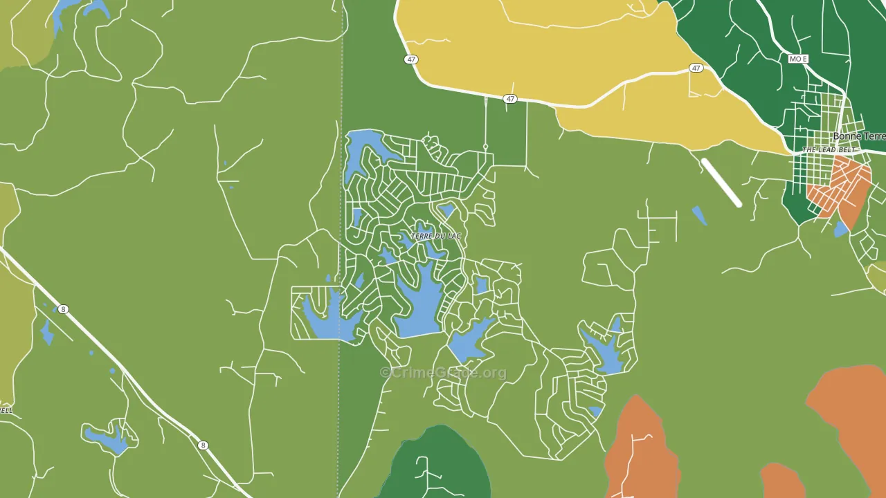 Terre du Lac, MO Map of Theft Rates