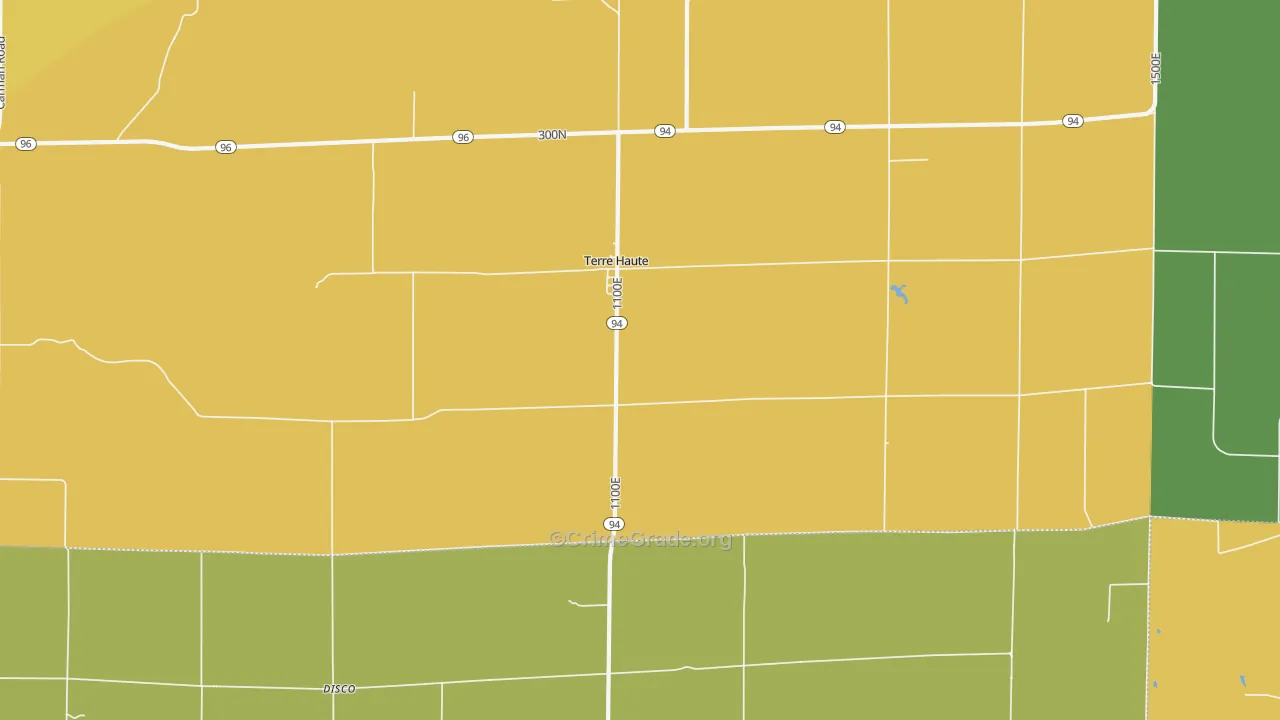 Terre Haute, IL Map of Theft Rates