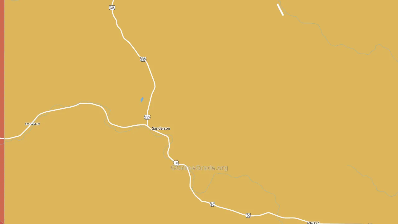 Terrell County, TX Map of Theft Rates