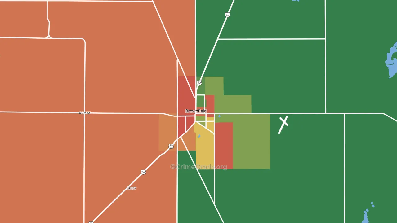 Terry County, TX Map of Theft Rates