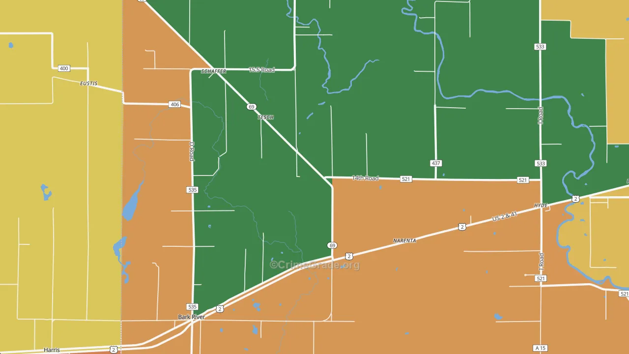 Tesch, MI Map of Theft Rates